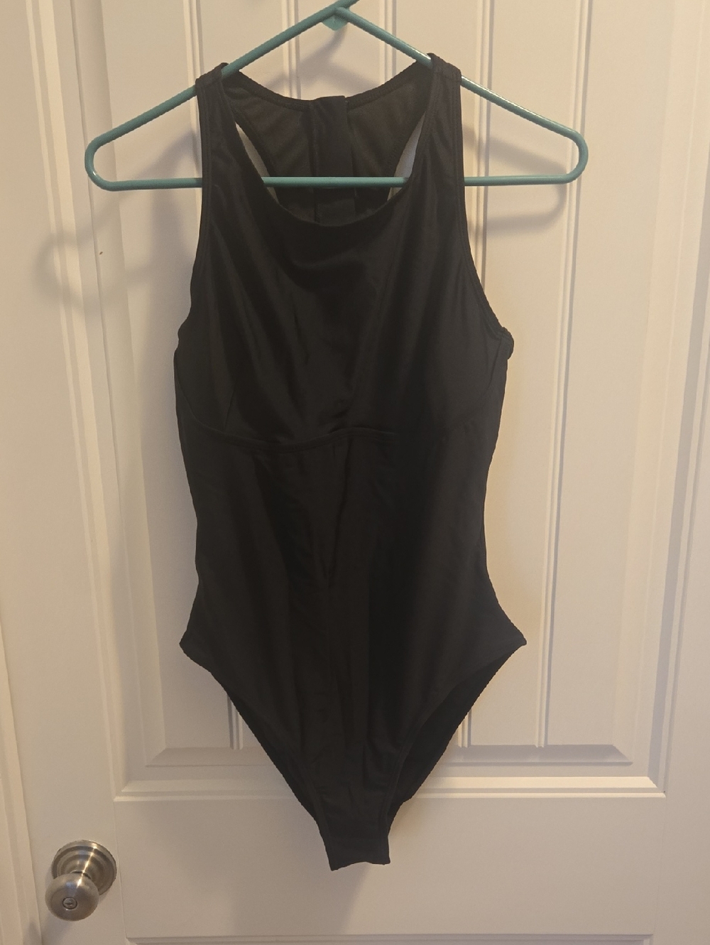 Black One-Piece High-Neck Swimsuit